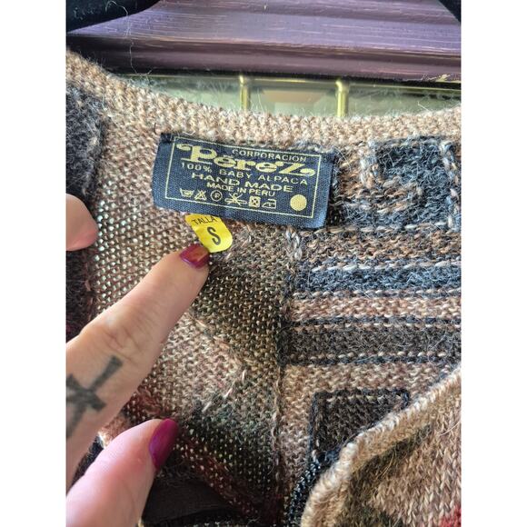 Vintage 100% Baby Alpaca Zip up Cardigan Womens Size Small Fits Like A Medium - Picture 2 of 4